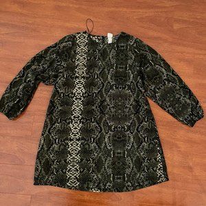 Snakeskin Long Sleeve Dress